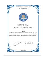 Nghiên cứu các yếu tố ảnh hưởng đến quyết định mua của khách hàng với sản phẩm sữa chua uống trái cây yomilk thuộc công ty cổ phần sữa việt nam vinamilk