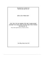 Các yếu tố tác động tới việc chọn nghề nghiệp của học sinh trung học phổ thông