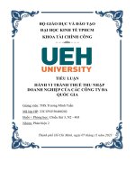 Tiểu luận hành vi tránh thuế thu nhập doanh nghiệp của các công ty đa quốc gia