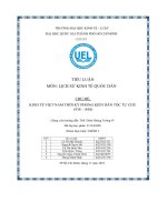 Tiểu luận môn lịch sử kinh tế quốc dân  chủ đề  kinh tế việt nam thời kỳ phong kiến dân tộc tự chủ (938   1858)