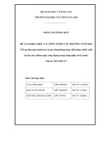 Tối ưu hóa quá trình keo tụ tạo bông bằng hoạt chất được chiết xuất 
từ hạt cây chùm ngây, ứng dụng trong công nghệ xử lý nước
