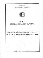 Kỷ yếu hội thảo khoa học cấp Khoa: Nuôi con nuôi trong pháp luật một số nước và kinh nghiệm cho Việt Nam