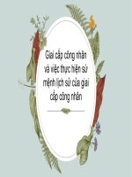 Giai cấp công nhân và việc thực hiện sứ mệnh lịch sử của giai cấp công nhân