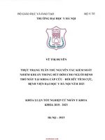 Thực trạng tuân thủ nguyên tắc kiểm soát nhiễm khuẩn trong hút đờm cho người bệnh thở máy tại khoa cấp cứu hồi sức tích cực bệnh viện đại học y hà nội năm 2023