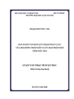 Luận văn thạc sĩ Luật học: Ban hành văn bản quy phạm pháp luật của Hội đồng nhân dân và Uỷ ban nhân dân tỉnh Phú Thọ