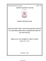 Khảo sát kiến thức về đái tháo đường thai kỳ của thai phụ khám thai tại bv phụ sản hà nội năm 2023