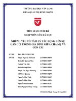 Những yếu tố tâm lý tác động đến sự gần gũi trong gia đình giữa cha mẹ và con cái