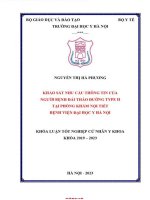 Khảo sát nhu cầu thông tin của người bệnh đái tháo đường type ii tại phòng khám nội tiết bv đhyhn