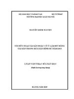 Luận văn thạc sĩ Luật học: Tội huỷ hoại tài sản hoặc cố ý làm hư hỏng tài sản trong Bộ luật Hình sự năm 2015