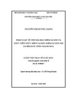 Luận văn thạc sĩ Luật học: Pháp luật về chi trả bảo hiểm xã hội và thực tiễn thực hiện tại Bảo hiểm xã hội thị xã Bỉm Sơn, tỉnh Thanh Hoá