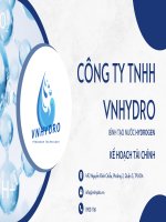Kế hoạch tài chính công ty tnhh vnhydro bình tạo nước hydrogen