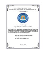 Phân tích sự ảnh hưởng của nhân tố môi trường văn hóa xã hội và công nghệ đến hoạt động marketing của sản phẩm nước giải khát có gas la vie sparkling và đề xuất một số giải pháp cho hoạt động xúc tiến thương mại