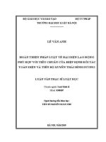 Luận văn thạc sĩ Luật học: Hoàn thiện pháp luật về đại diện lao động phù hợp với tiêu chuẩn của Hiệp định Đối tác Toàn diện và Tiến bộ xuyên Thái Bình Dương