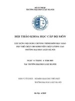 Kỷ yếu hội thảo khoa học cấp Khoa: Xây dựng nội dung chương trình môn học Giáo dục thể chất cho sinh viên chất lượng cao Trường Đại học Luật Hà Nội