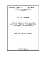 Luận văn thạc sĩ Luật học: Kiểm sát việc tuân theo pháp luật trong giải quyết các vụ án hành chính trên địa bàn thành phố Hà Nội