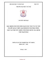 Đặc điểm lâm sàng rối loạn giấc ngủ và các yếu tố liên quan trên người bệnh tâm thần phân liệt tại viện sức khỏe tâm thần quốc gia bv bạch mai