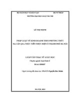 Luận văn thạc sĩ Luật học: Pháp luật về kinh doanh theo phương thức đa cấp qua thực tiễn thực hiện ở thành phố Hà Nội