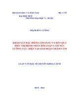 Khảo Sát Đặc Điểm Lâm Sàng Và Kết Quả Điều Trị Bệnh Nhân Rối Loạn Cảm Xúc Lưỡng Cực Hiện, Tại Giai Đoạn Trầm Cảm (Full Text).Doc
