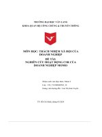 Môn học trách nhiệm xã hội của doanh nghiệp đề tài nghiên cứu hoạt động csr của doanh nghiệp momo