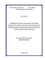Luận văn thạc sĩ Luật học: Quyền được xét xử công bằng, công khai bởi một Toà án độc lập, khách quan, theo một thời hạn hợp lí và ứng dụng trong pháp luật tố tụng hành chính Việt Nam
