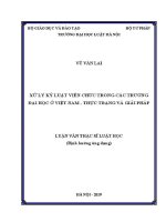 Luận văn thạc sĩ Luật học: Xử lý kỷ luật viên chức trong các trường đại học ở Việt Nam - Thực trạng và giải pháp