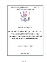 Nghiên cứu mối liên quan lâm sàng và ảnh hưởng sống thêm của gen kras trong ung thư đại tràng không polyp giai đoạn ii iii
