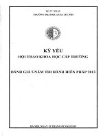 Kỷ yếu hội thảo khoa học cấp Trường: Đánh giá 5 năm thi hành Hiến pháp 2013