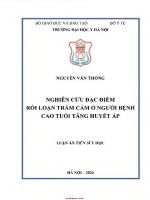 Nghiên cứu đặc điểm rối loạn trầm cảm ở người bệnh cao tuổi tăng huyết áp