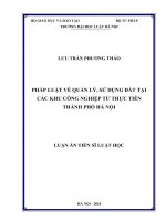 Pháp luật về quản lý, sử dụng đất tại các khu công nghiệp từ thực tiễn thành phố hà nội