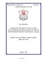 Đánh giá mức độ trầm cảm lo âu stress của người bệnh động kinh tại khoa nội hồi sức thần kinh bv hữu nghị việt đức năm 2023