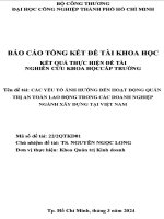 Các yếu tố ảnh hưởng đến hoạt động quản trị an toàn lao động trong các doanh nghiệp ngành xây dựng tại việt nam
