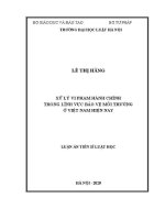Luận án tiến sĩ Luật học: Xử lý vi phạm hành chính trong lĩnh vực bảo vệ môi trường ở Việt Nam hiện nay