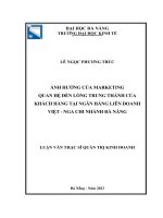 Ảnh hưởng của marketing quan hệ đến lòng trung thành của khách hàng tại ngân hàng liên doanh việt   nga chi nhánh đà nẵng