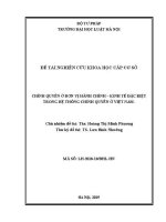 Đề tài nghiên cứu khoa học cấp Trường: Chính quyền ở đơn vị hành chính – kinh tế đặc biệt trong hệ thống chính quyền ở Việt Nam