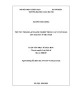 Luận văn thạc sĩ Luật học: Thủ tục thành lập doanh nghiệp trong các cơ sở giáo dục đại học ở Việt Nam