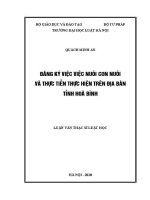 Luận văn thạc sĩ Luật học: Đăng ký việc nuôi con nuôi và thực tiễn thực hiện trên địa bàn tỉnh Hoà Bình