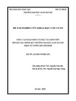 Đề tài nghiên cứu khoa học cấp Trường: Nâng cao hoạt động tự học của sinh viên hệ đào tạo chính quy Trường Đại học Luật Hà Nội theo tư tưởng Hồ Chí Minh