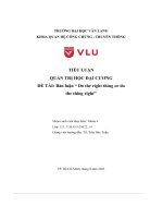 Tiểu luận quản trị học đại cương đề tài bàn luận  do the right thing or do the thing right