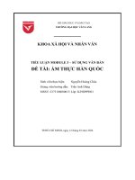 Tiểu luận module 3 – sử dụng văn bản đề tài ẩm thực hàn quốc