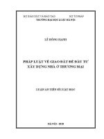 Luận án tiến sĩ Luật học: Pháp luật về giao đất để đầu tư xây dựng nhà ở thương mại