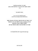 HIỆN TRẠNG SỬ DỤNG THUỐC BẢO VỆ THỰC VẬT TRỒNG CÂY SẦU RIÊNG (Durio zibethimus) Ở XÃ  TRƯỜNG LONG, NHƠN NGHĨA HUYỆN PHONG ĐIỀN THÀNH PHỐ CẦN THƠ