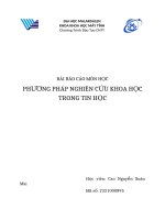 Bài báo cáo môn học phương pháp nghiên cứu khoa học trong tin học