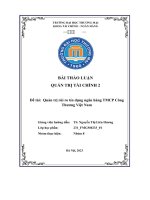 Bài thảo luận đề tài  quản trị rủi ro tín dụng ngân hàng tmcp công thương việt nam