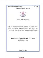 Mô tả đặc điểm lâm sàng cận lâm sàng và tình hình điều trị bệnh đau thần kinh tọa tại bệnh viện yhct bộ công an