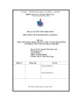 PHÂN TÍCH HOẠT ĐỘNG DỊCH VỤ VIỆC LÀM Ở THỊ TRƯỜNG LAO ĐỘNG VIỆT NAM GIAI ĐOẠN 20202022