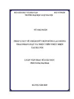 Luận văn thạc sĩ Luật học: Pháp luật về chấm dứt hợp đồng lao động trái pháp luật và thực tiễn thực hiện tại Hà Nội