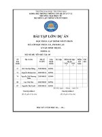 Bài tập lớn dự án phân tích bài toán và trình bày quy trình các thao tác dưới dạng sơ đồ khối