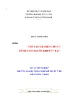 Đề tài chế tạo xe điện 3 bánh dành cho người khuyết tật