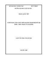 Luận văn thạc sĩ Luật học: Tuyển dụng công chức trên địa bàn Thành phố Hồ Chí Minh - Thực trạng và giải pháp