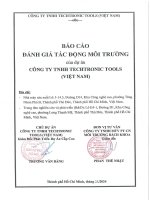 BÁO CÁO ĐÁNH GIÁ TÁC ĐỘNG MÔI TRƯỜNG CỦA DỰ ÁN CÔNG TY TNHH TECHTRONIC TOOLS VIỆT NAM